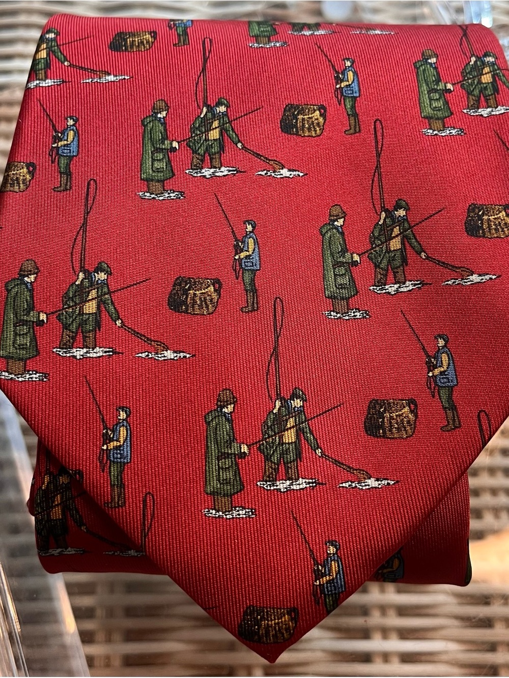 Vintage Polo Ralph Lauren Silk Fly Fishing Tie Handmade USA